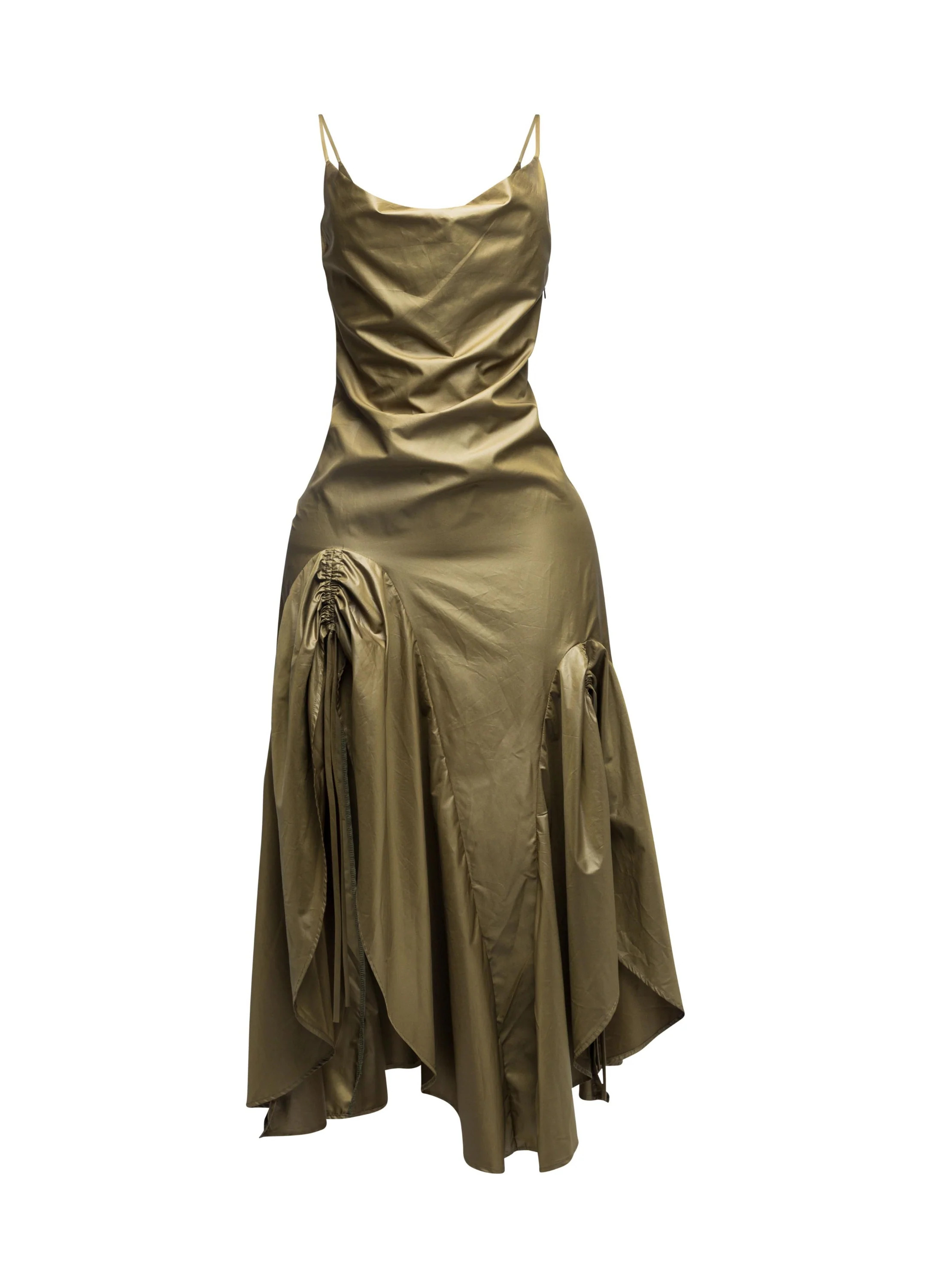 Ruched Cowl Neck Maxi Dress | Bogomore