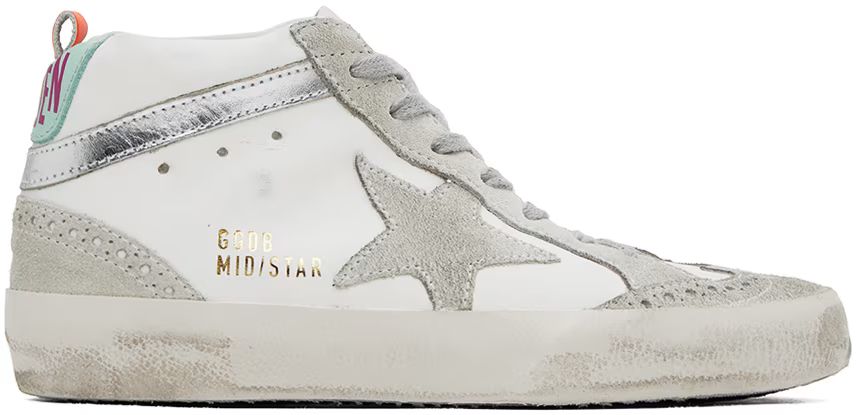 SSENSE Exclusive White & Gray Mid Star Sneakers | SSENSE