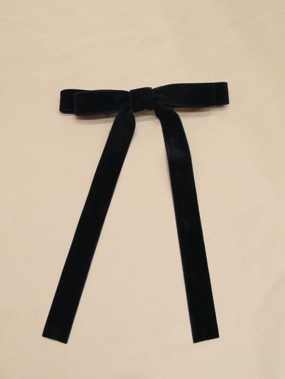 Vintage Black Big Large Velvet Bow Hair Clip Long Ribbon Korean Hairpins Barrette Hair Accessorie... | SHEIN