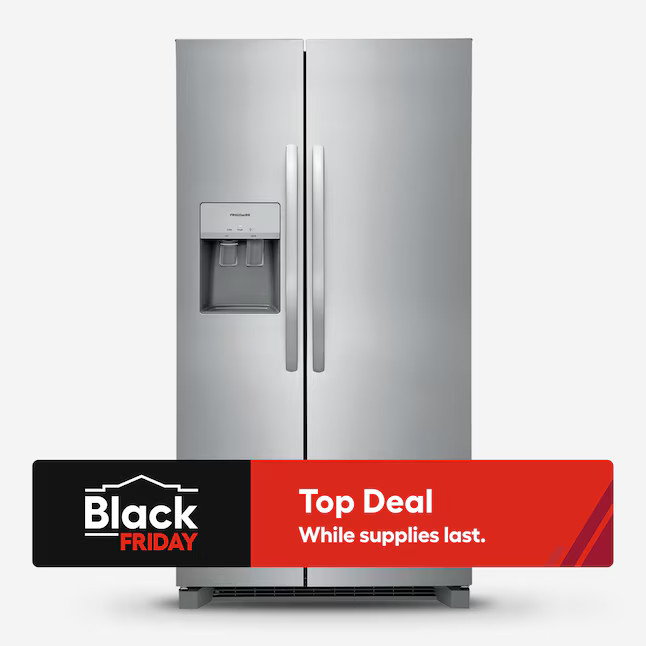 Frigidaire 25.6-cu ft Standard-Depth 36-in Wide Side-by-Side Refrigerator with Ice Maker ,Water a... | Lowe's