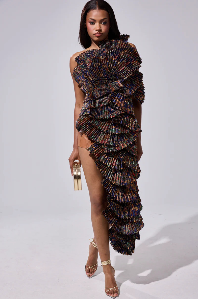 LUST FOR LIFE ASYMMETRICAL BROCADE TOP | AKIRA