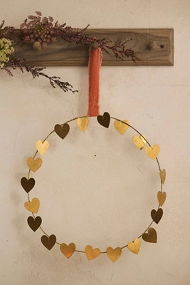 Heart Charms Brass Wreath | Anthropologie (US)