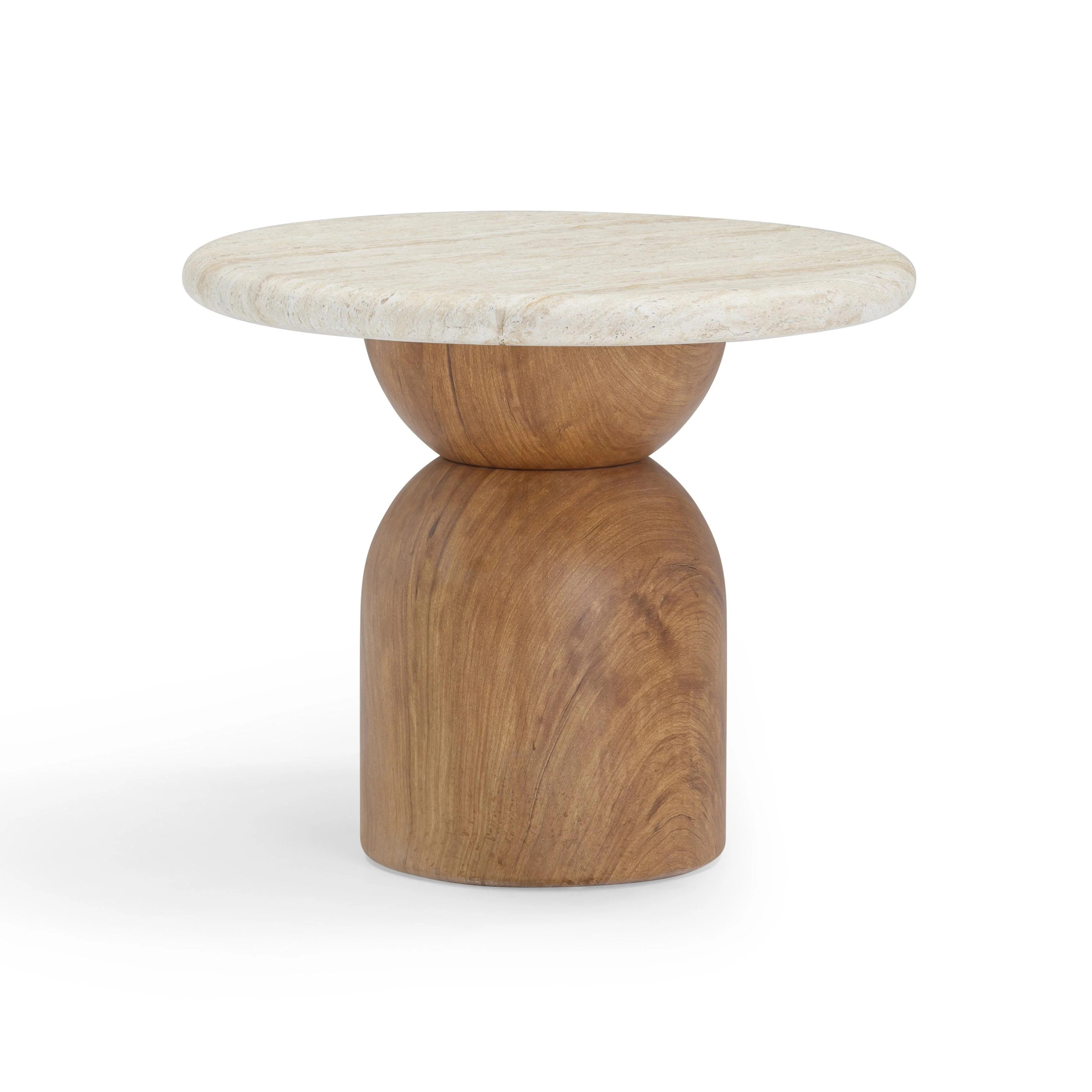 Cynthia Travertine Concrete Indoor / Outdoor Side Table | TOV Furniture