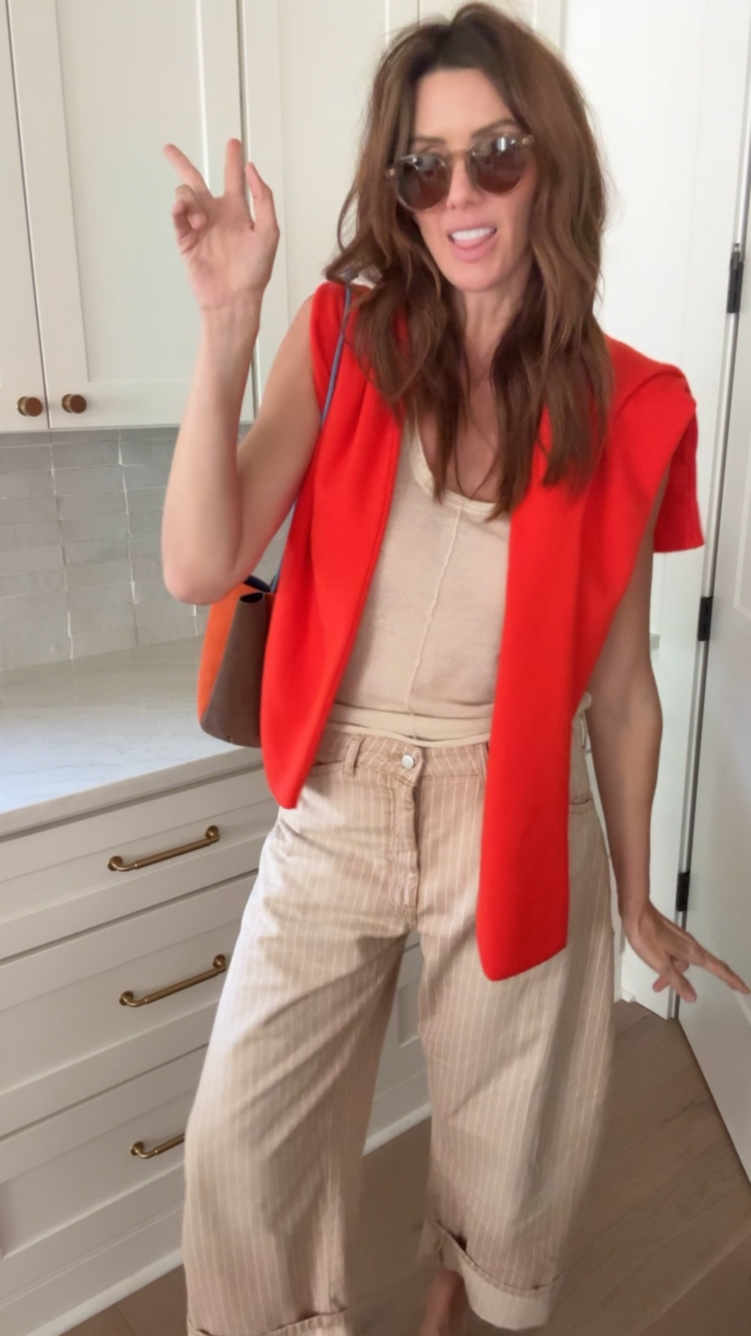 neutrals + orange 

#LTKgrwm #LTKootd #LTKOver40