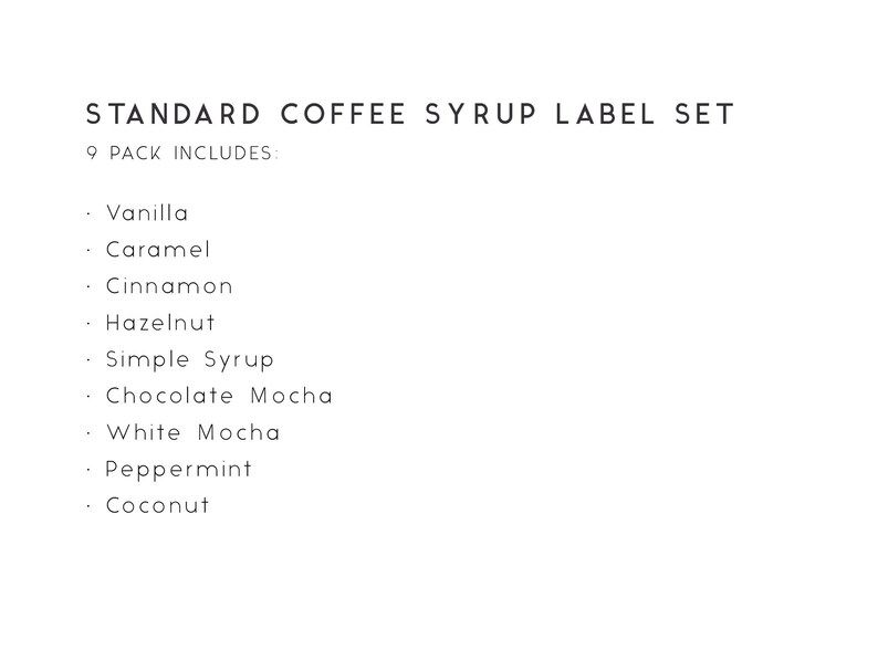 Coffee Syrup Labels  Coffee Bar  Label Set   Waterproof  | Etsy | Etsy (US)