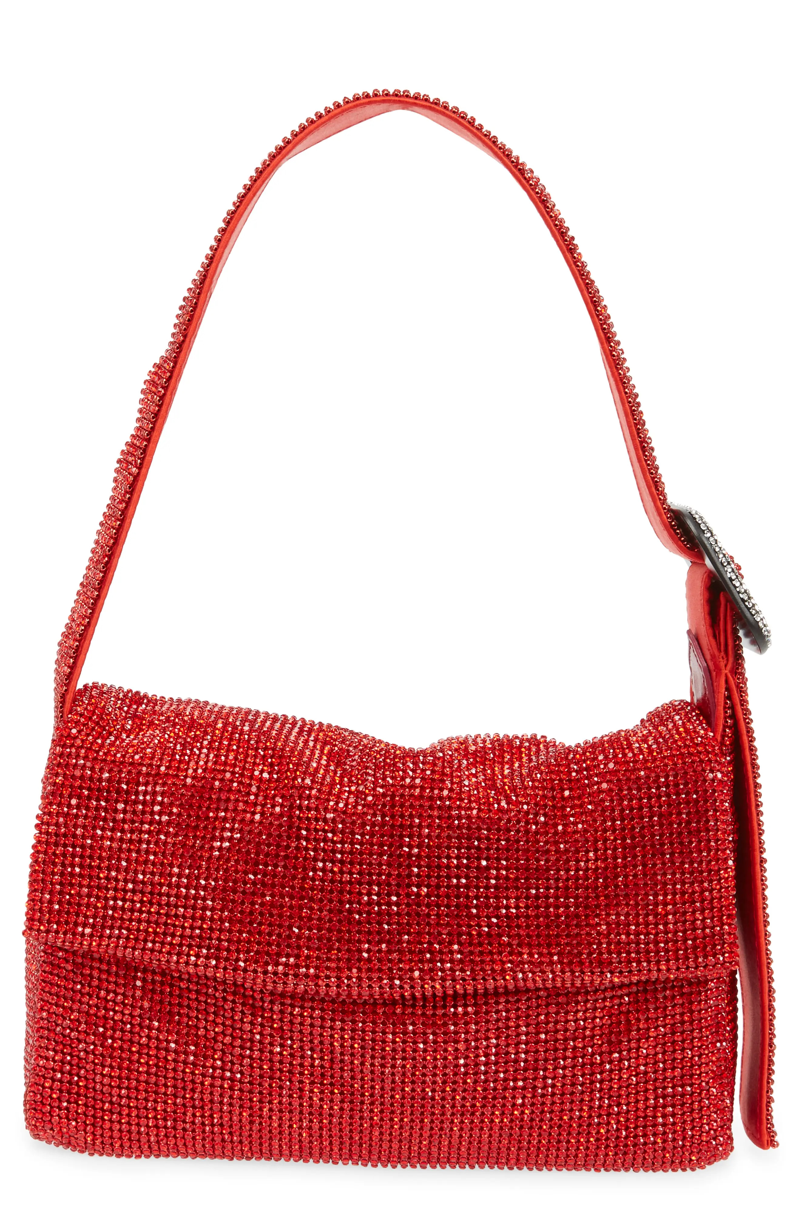 Benedetta Bruzziches Vitty La Mignon Crystal Mesh Shoulder Bag in Strawberry at Nordstrom | Nordstrom