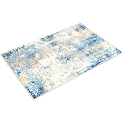 Modern Abstract Area Rug - 2X3 Washable Small Front Door Rug For Entryway Mat Contemporary Faux Wool Non-Slip Soft Floor Indoor Carpet For Living Room | Wayfair North America