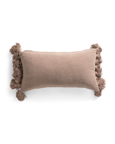 14x26 Chenille Pillow With Tassels | TJ Maxx