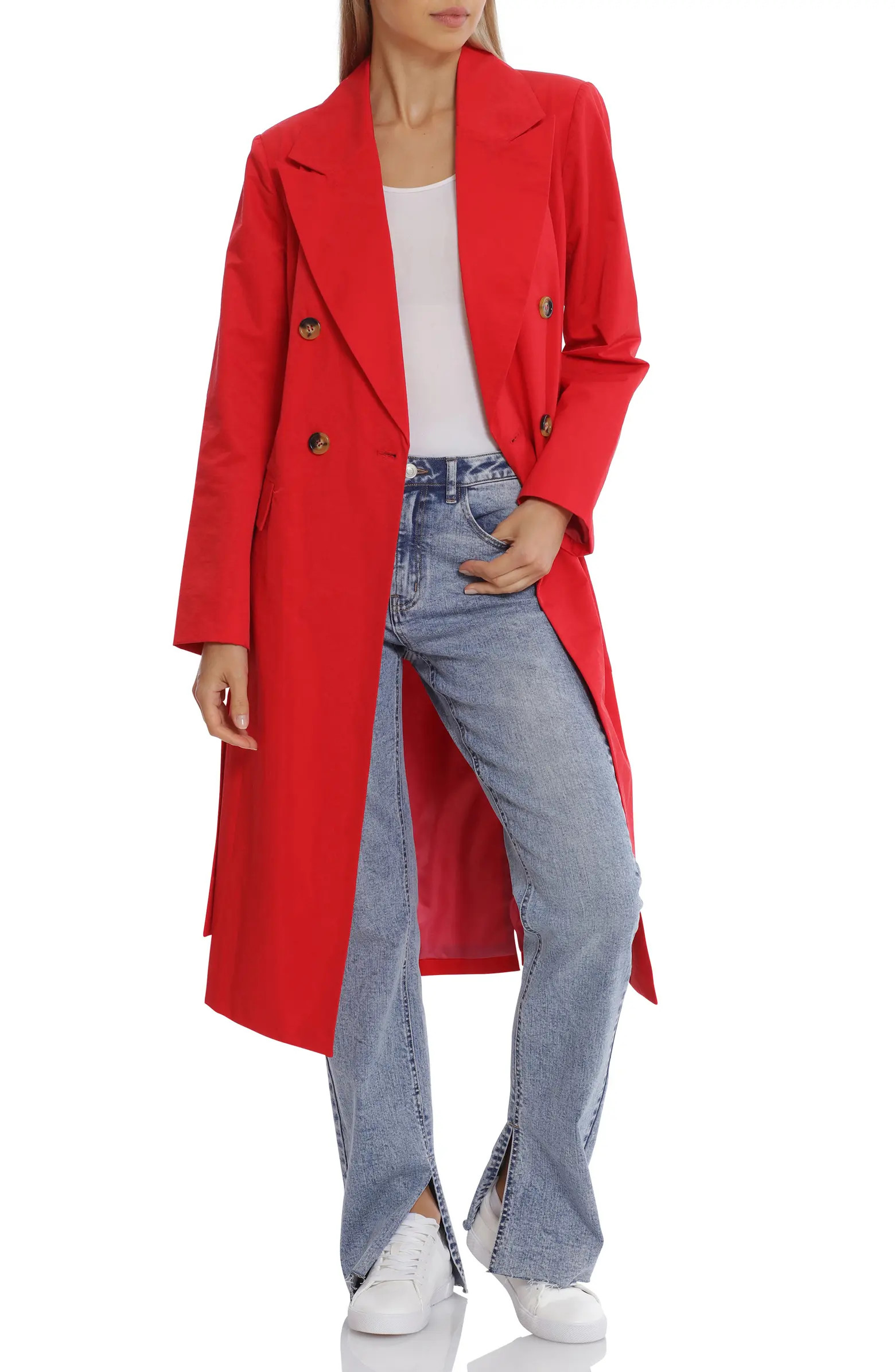 Longline Cotton Blend Trench Coat | Nordstrom