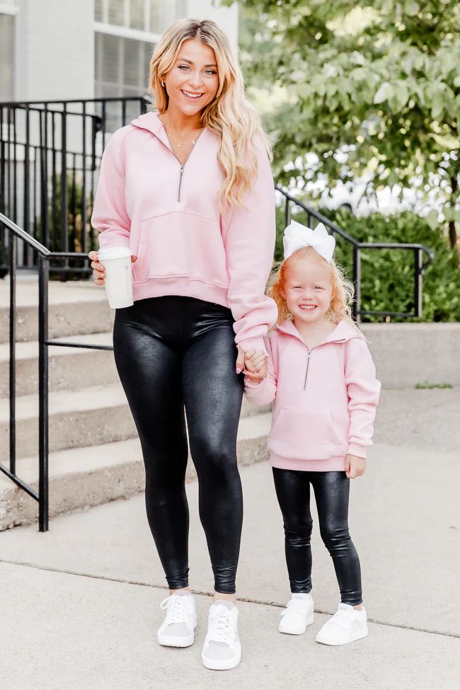 Passing Time Black Faux Leather Leggings | Pink Lily
