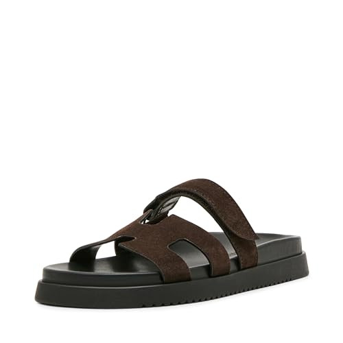Steve Madden Women's Mayven Slide Sandal, Chocolate Brown Suede, 7.5 | Amazon (US)