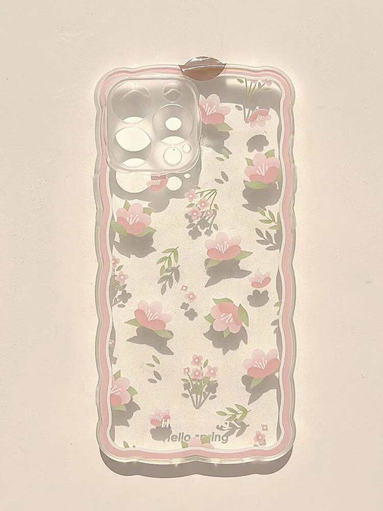 Flower Print Clear Phone Case | SHEIN