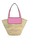Loubishore Leather-Trimmed Straw Tote | Saks Fifth Avenue