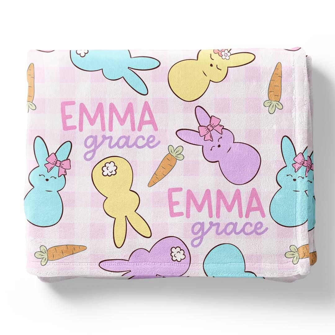 Snuggle Bunny Personalized Kids Blanket | Pink | Caden Lane