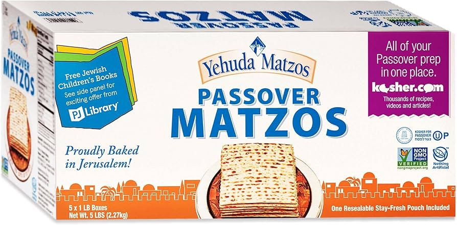 Yehuda Passover 2023 Matzo, 1 LB (5 Pack) | Bonus 1 Resealable Stay Fresh Pouch | Super Crisp & D... | Amazon (US)