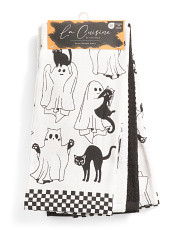 4pk Cat And Ghost Halloween Kitchen Towels | Marshalls