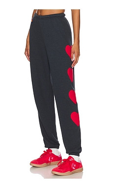 Aviator Nation Heart Embroidery Sweatpant in Charcoal from Revolve.com | Revolve Clothing (Global)