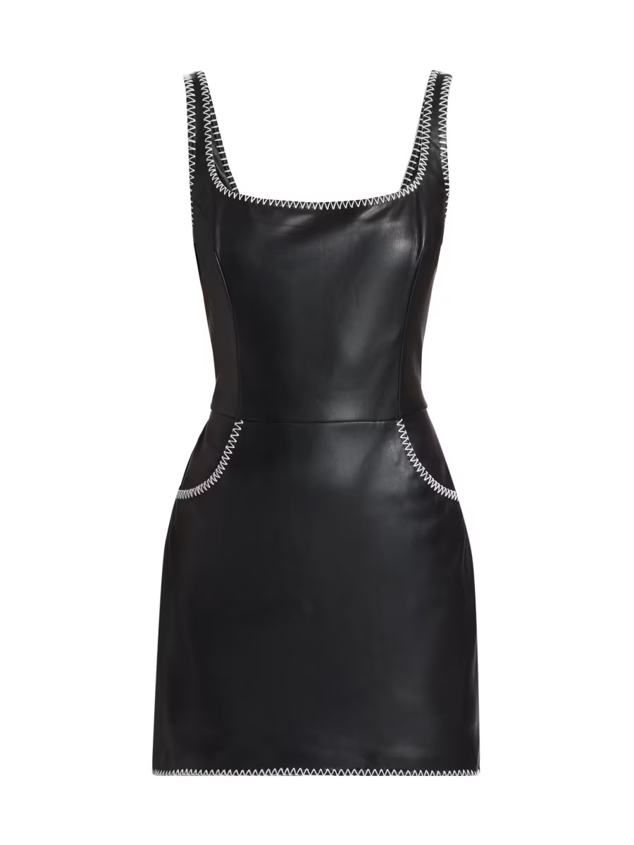 Amanda Uprichard Ginger Faux Leather Skort Minidress | Saks Fifth Avenue | Saks Fifth Avenue