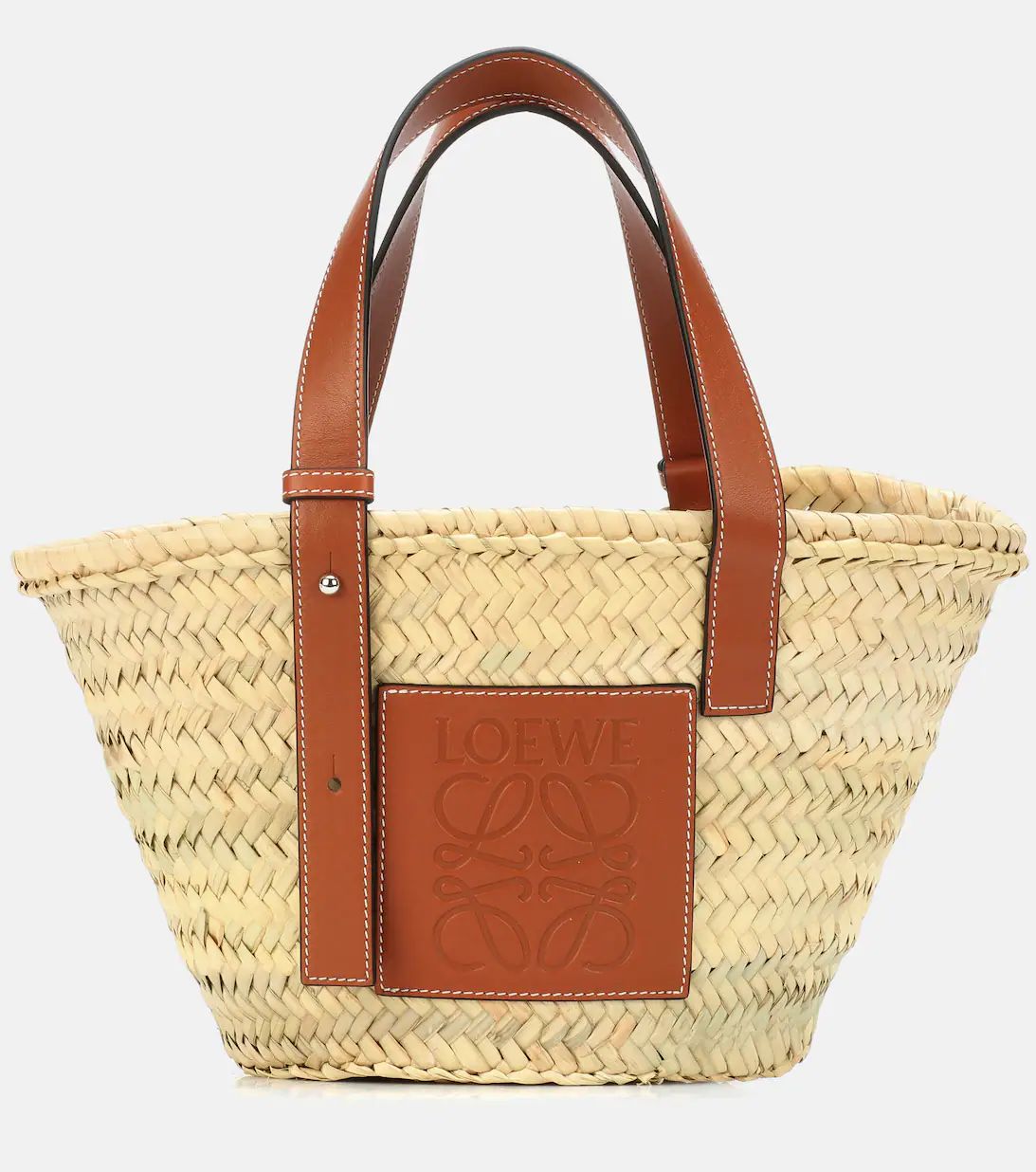 Small leather-trimmed basket tote | Mytheresa (DACH)