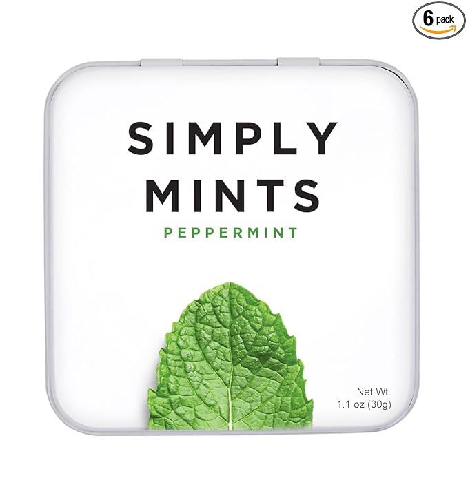 Natural Breath Mints by Simply Gum | Peppermint | Pack of Six (270 Pieces Total) | Breath Freshen... | Amazon (US)