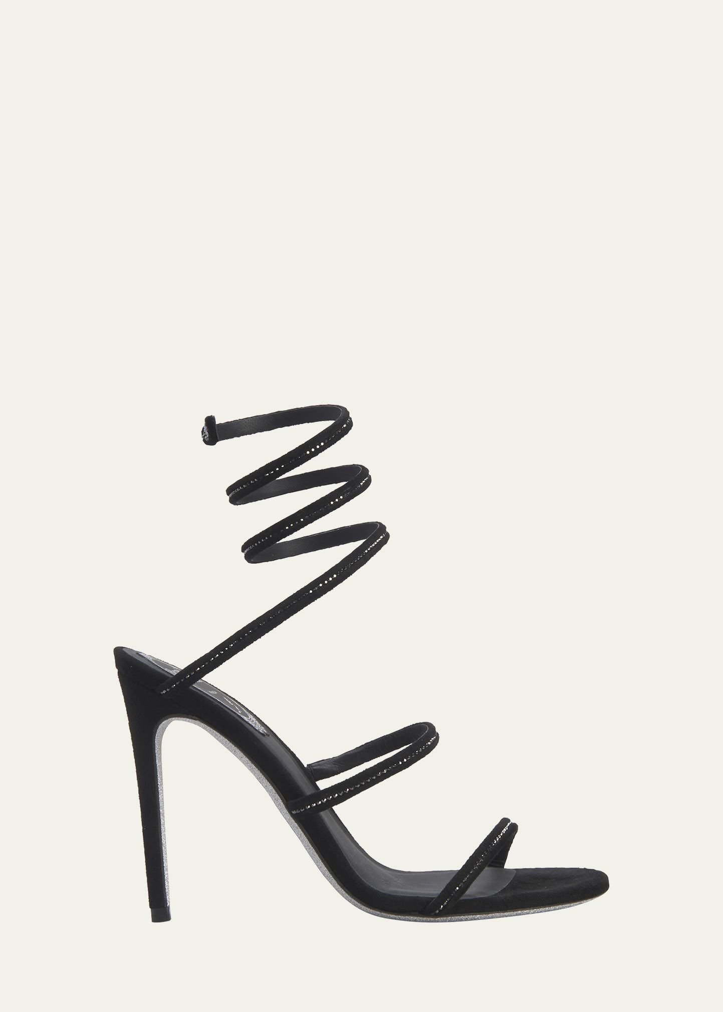 Rene Caovilla Cleo Suede Strass Ankle-Wrap Sandals | Bergdorf Goodman