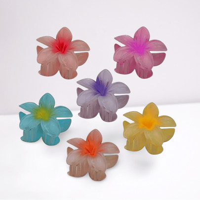 6 Pack Large Flower Hair Claw Clips For Women Featuring Strong Hold For Thin, Thick, And Curly Hair 90's Inspired Tropical Ocean Wind Acrylic Floral H | SHEIN