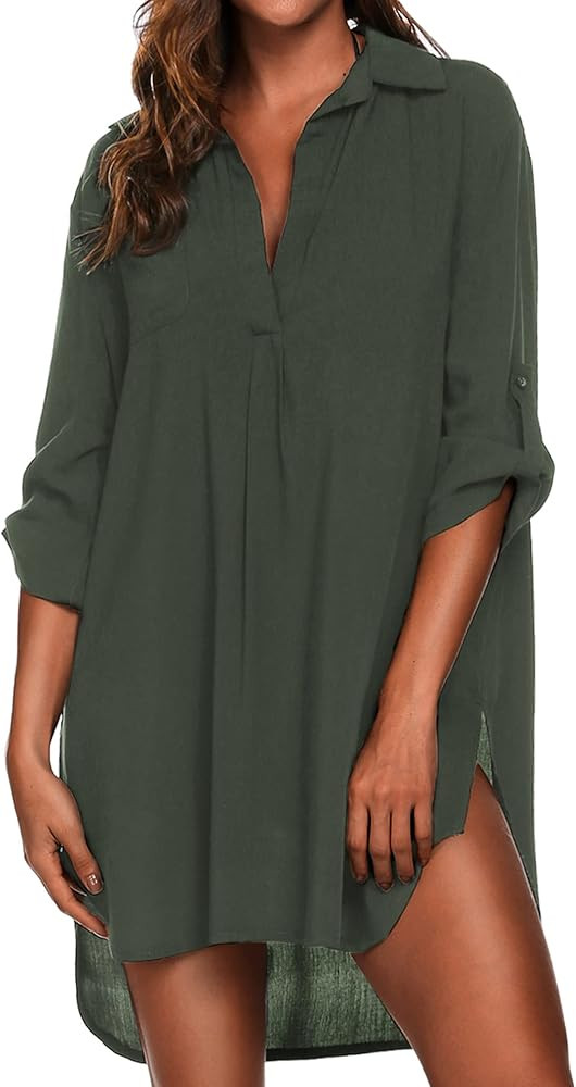 Ekouaer Beach Cover Ups for Women Bikini Swimsuit Coverup Beach Dress Shirt | Amazon (US)