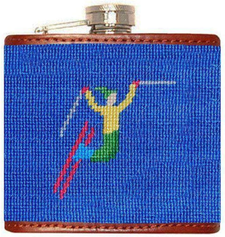 Ski Tricks Needlepoint Flask in Cobalt by Smathers & Branson | Amazon (US)