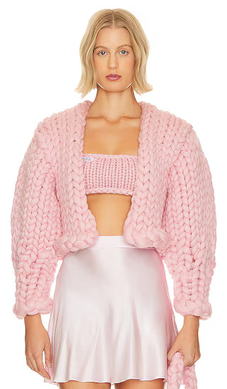 Block Colossal Knit Cardigan in Pink | Revolve Clothing (Global)