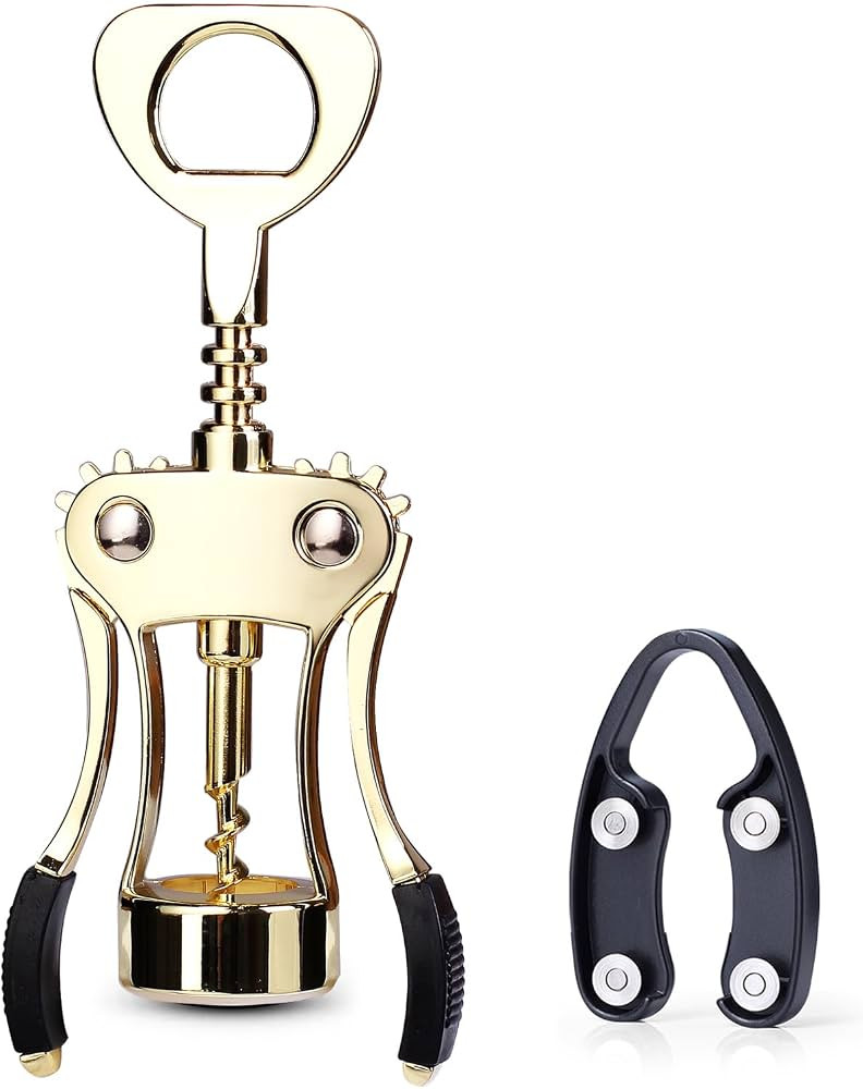 Wine Opener, Zinc Alloy Premium Wing Corkscrew Wine Bottle Opener with Multifunctional Bottles Op... | Amazon (US)