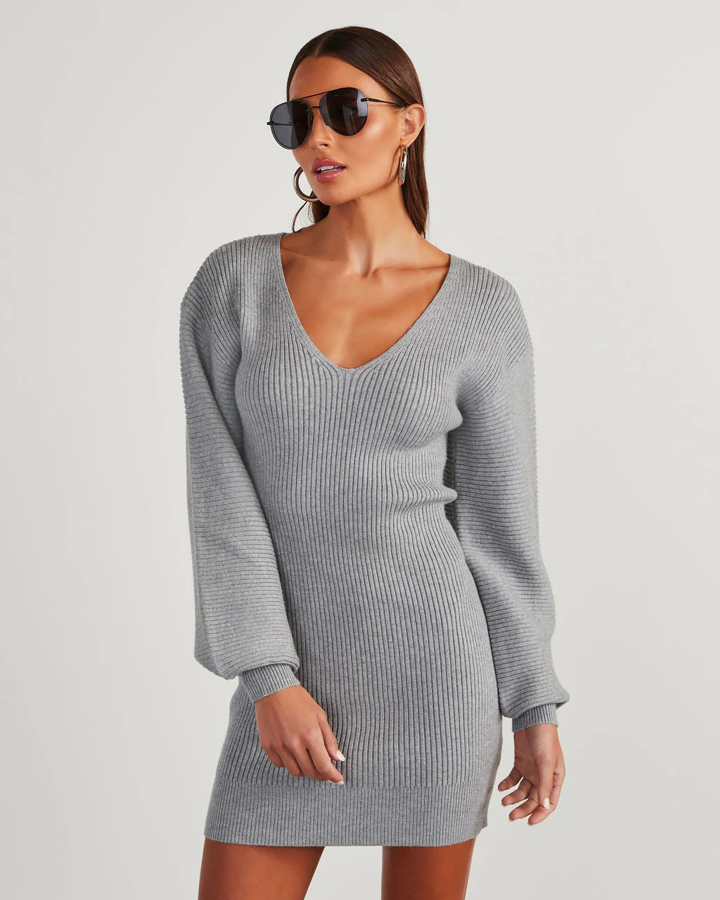 Fall Is Mine Ribbed Mini Sweater Dress | VICI