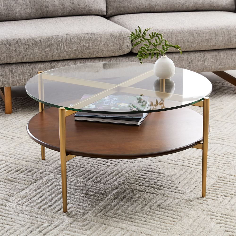 Mid-Century Art Display Round Coffee Table (34"&ndash;42") | West Elm (US)