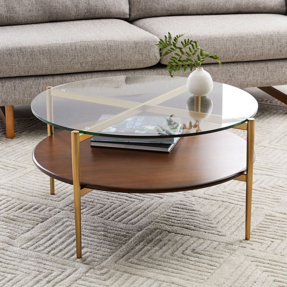 Mid-Century Art Display Round Coffee Table (34&quot;&ndash;42&quot;) | West Elm (US)