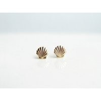 Teeny Tiny Gold Seashell Earrings. Small Scallop Shell. Beach Fashion. Simple Modern Jewelry By Petitblue | Etsy (US)