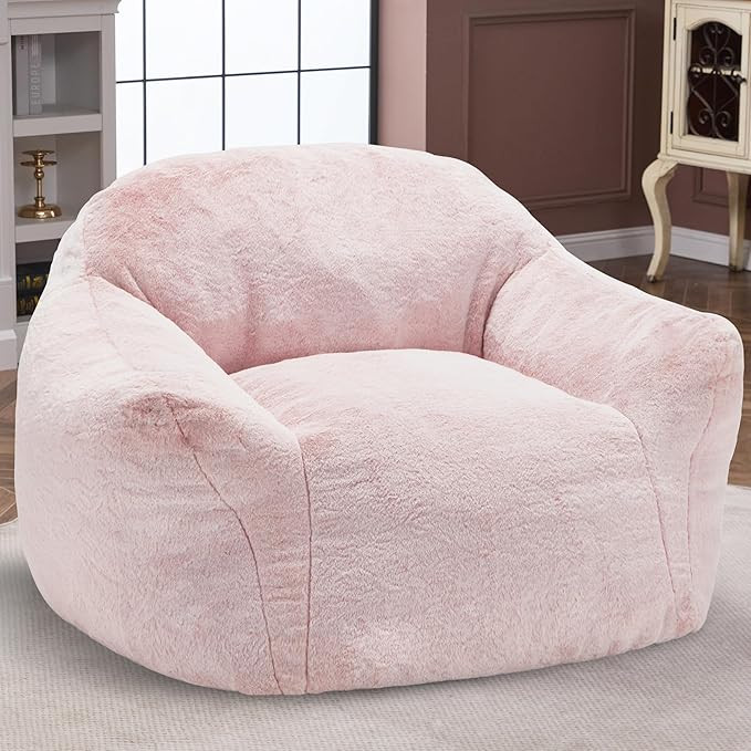 Homguava Giant Bean Bag Chair,Bean Bag Sofa Chair with Armrests, Bean Bag Couch Stuffed High-Dens... | Amazon (US)