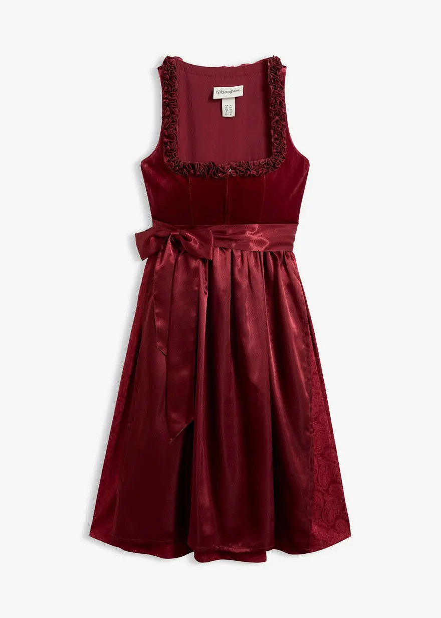 Dirndl mit Samt in Midil\u00e4nge (2-tlg.Set) | Bonprix DE