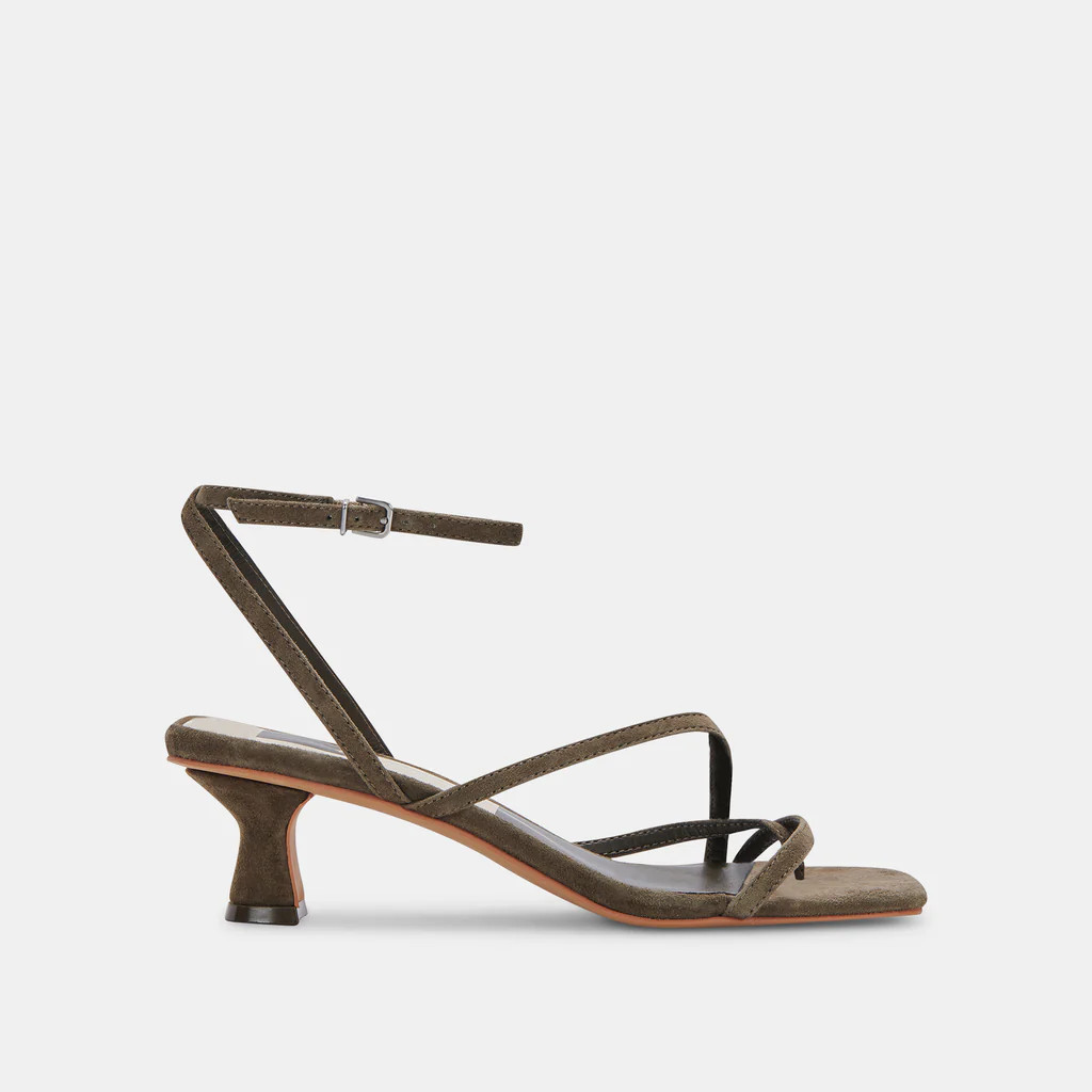 BAYLOR HEELS OLIVE SUEDE | DolceVita.com