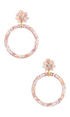 Lele Sadoughi Flower Hoop Earring in Blush from Revolve.com | Revolve Clothing (Global)
