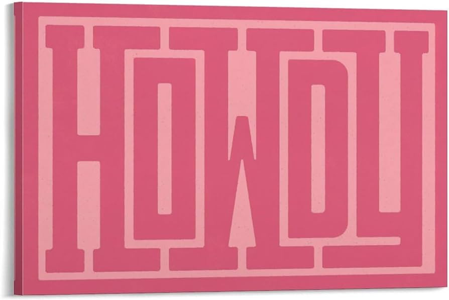 UXR Howdy Typography Art Poster Pink Western Decor Southwestern Wall Art Eclectic Living Poster f... | Amazon (US)