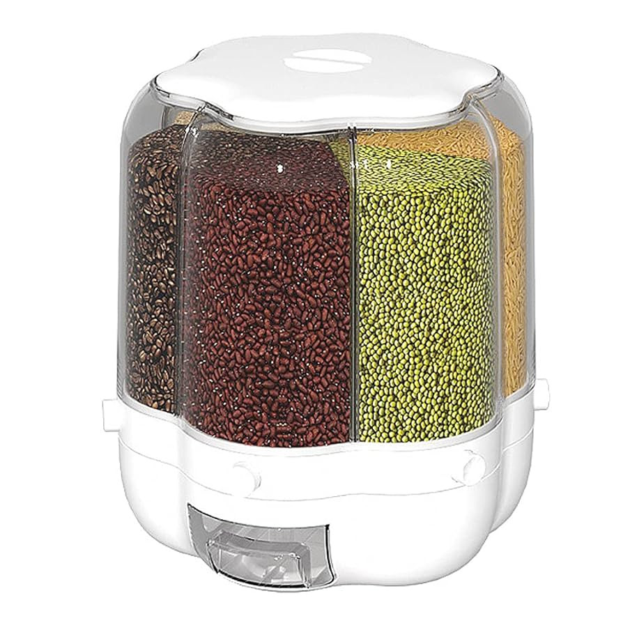 XIYAO 40lb Grain Storage Container, 360 Rotating Food Dispenser with Lid, Moisture Resistant Hous... | Amazon (US)