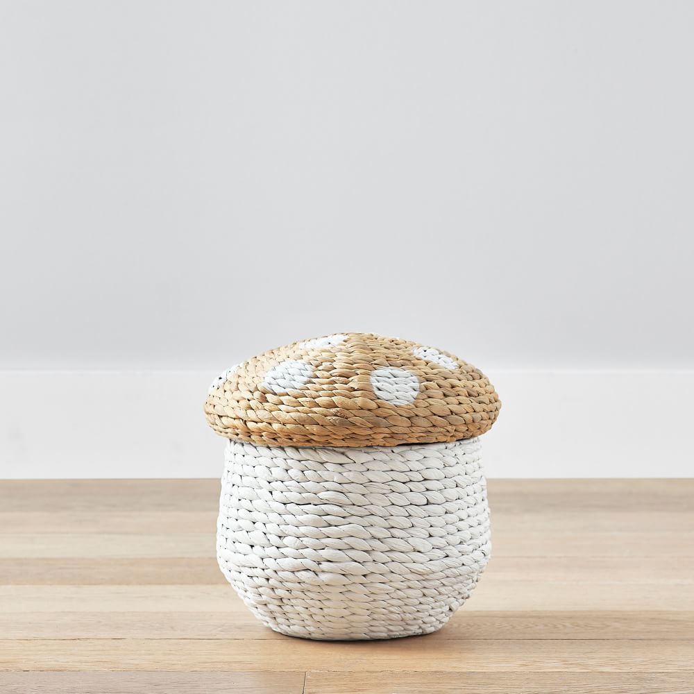 Mushroom Basket, Natural/White, WE Kids | West Elm (US)