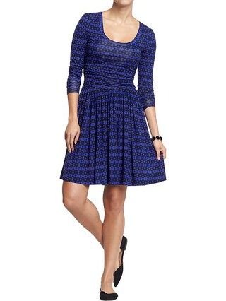 Old Navy Womens Patterned Jersey Dresses Size S Tall - Blue geometric | Old Navy US