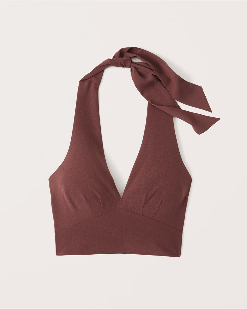 Deep-V Halter Top | Abercrombie & Fitch (US)