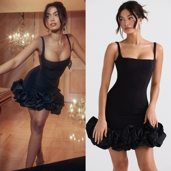 HOUSE OF CB 'Lilou' Black Ruffle Hem Dress | Poshmark
