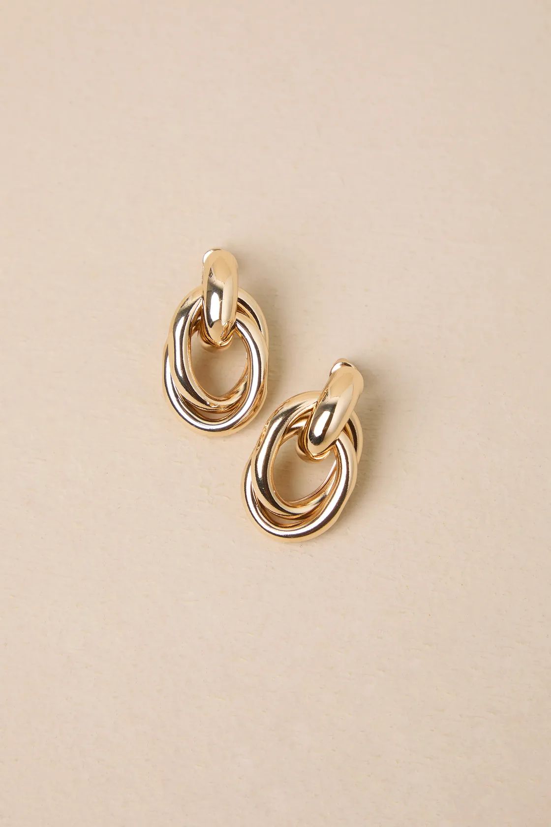 Luxe Desire Gold Interlocking Hoop Earrings | Lulus