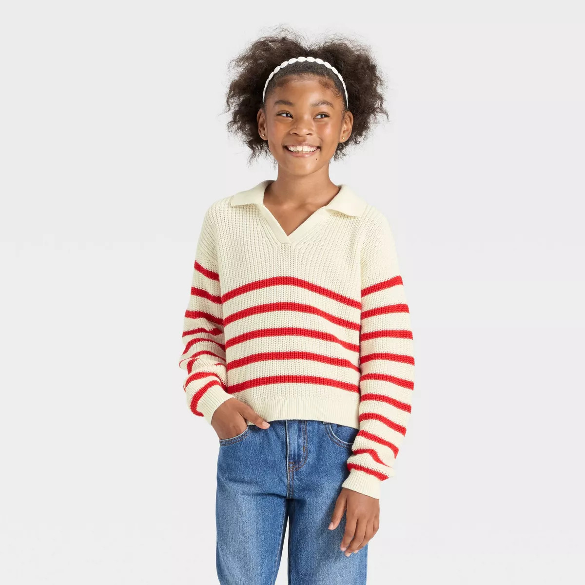 Girls' Collar Sweater - Cat & Jack™ | Target
