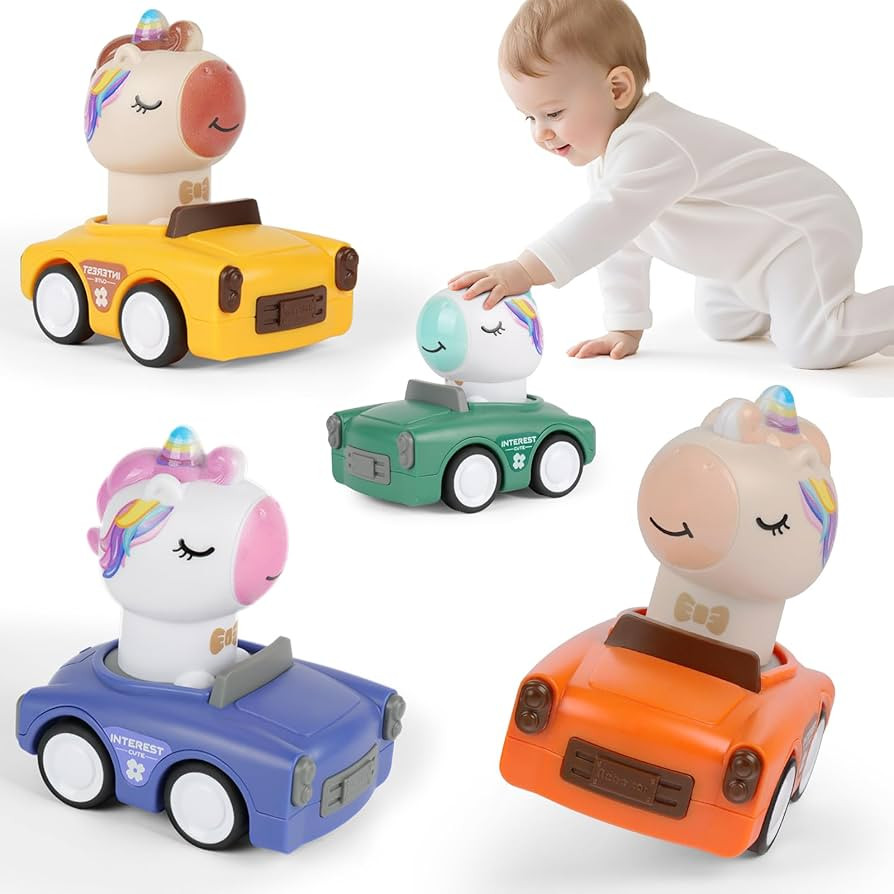 Press to Go Car Toys for Toddlers 1-3, Animal Baby Cars, Push Go Friction Inertia Car,Infant 6-9-... | Amazon (US)