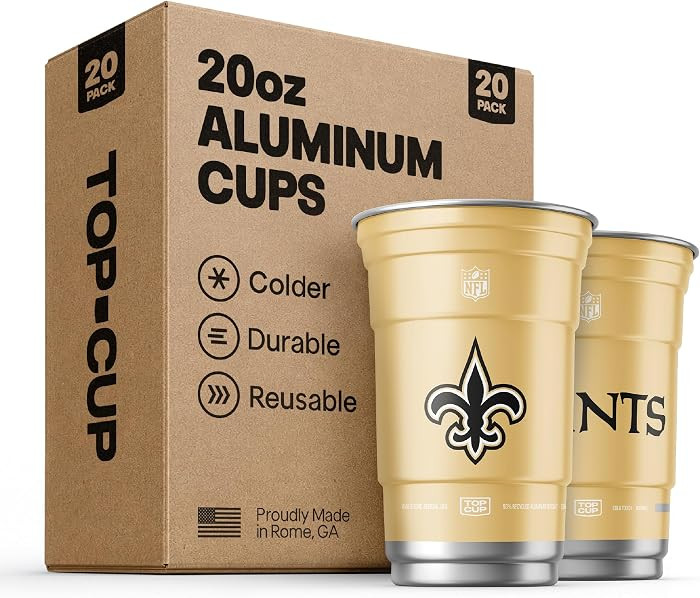 Top Cup NFL New Orleans Saints Aluminum Party Cups, 20oz, 20 Count | Amazon (US)