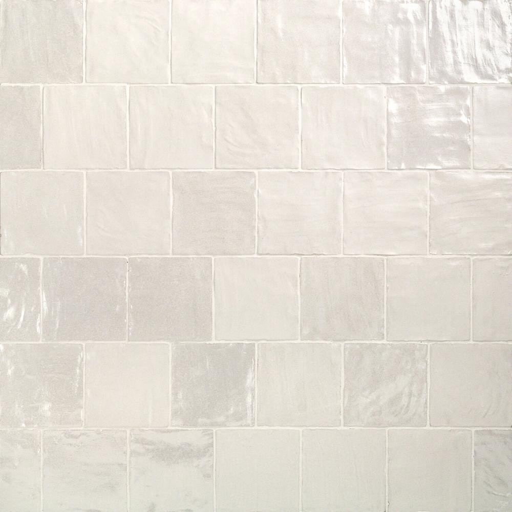 Ivy Hill Tile Amagansett White 4 in. x 4 in. 9mm Satin Ceramic Wall Tile (5.38 sq. ft. / box) | The Home Depot