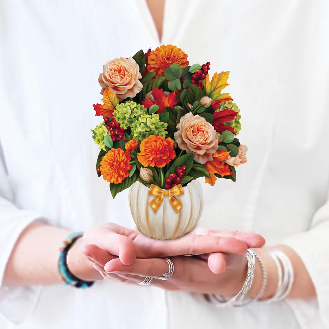 Freshcut Paper Pop Up Cards, Mini Pumpkin Spice, 6 Inch Mini Sized Forever Flower Bouquet 3D Popu... | Amazon (US)